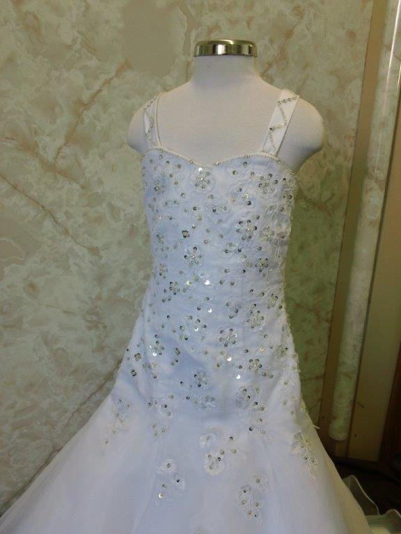 mermaid beaded flower girl dress